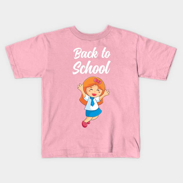 Back to School Girls Kids T-Shirt by vladocar